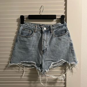 MISSGUIDED high waisted denim shorts